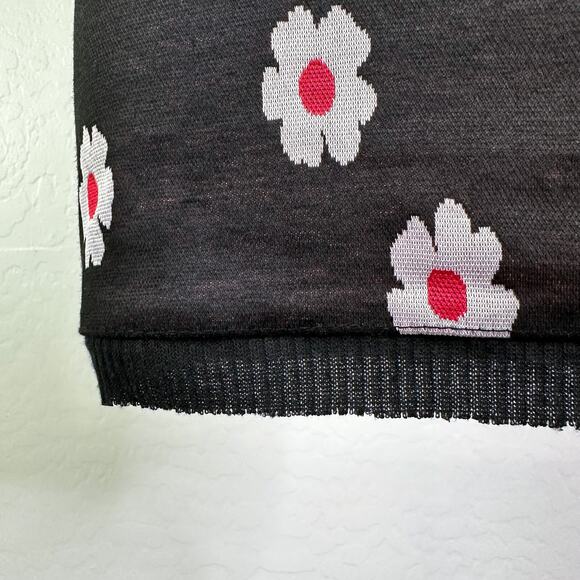 Luna Chix Daisy Floral V-Neck Collar Sleeve Mini Dress Black y2k 90s Small NWOT - Picture 7 of 11